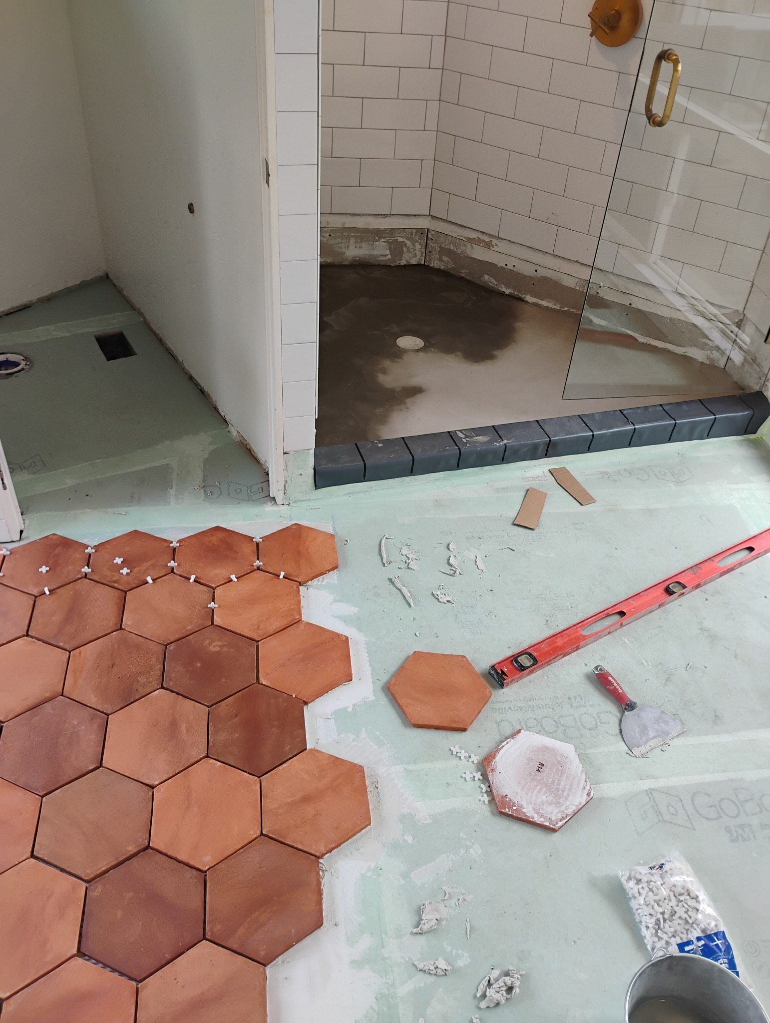 Bathroom tile installation