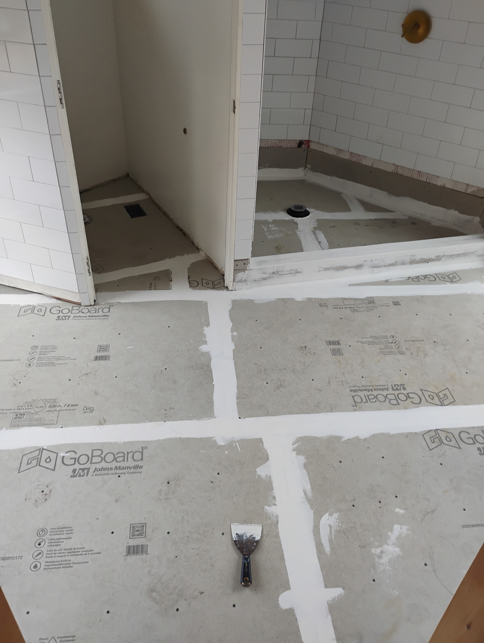 Bathroom subfloor and backer board prep